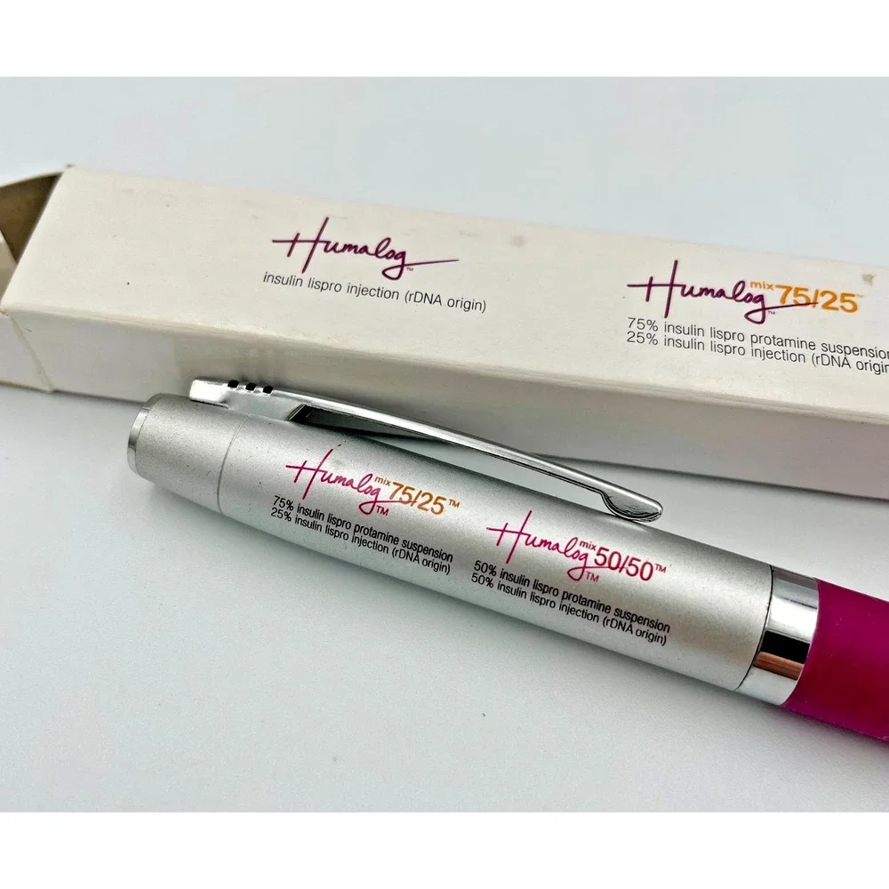 Humalog Heavy Metal Ballpoint Pen Drug Rep Pharma Promo Unused w Original Box